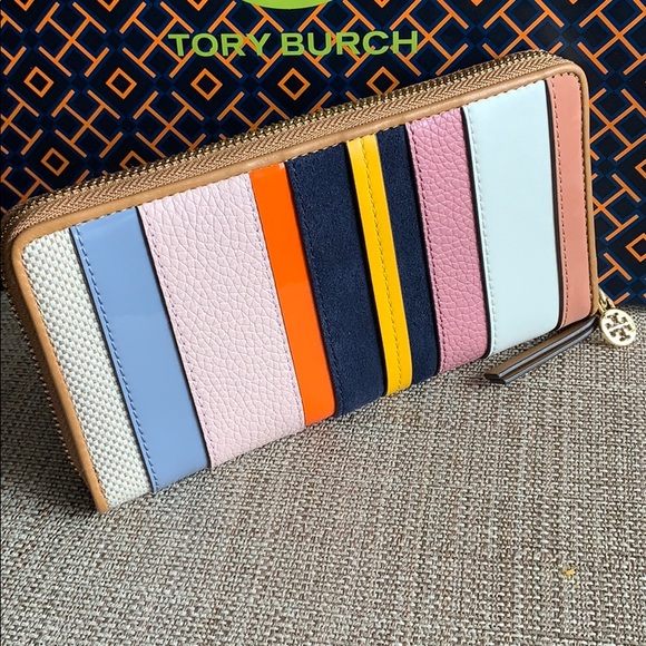 Tory Burch Web Zip Continental Wallet Cardamon - Picture 3 of 8